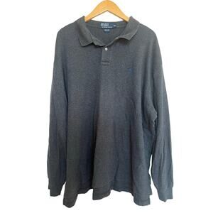 Polo Ralph Lauren Long Sleeve Polo Shirt Men’s XXL 2XL Dark Gray Cotton Preppy